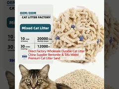 کارخانه مستقیم عمده فروشی کثافت گربه ماندگار چین تامین کننده بنتونیت و توفو مخلوط پریمیوم کثافت گربه شن