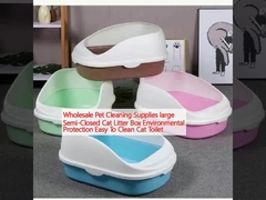 عمده فروشی لوازم نظافت حیوانات خانگی جعبه کثافت گربه نیمه بسته حفاظت از محیط زیست آسان برای تمیز کردن توالت گربه