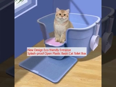 طراحی جدید محیط زیست دوستانه ورودی ضد آب پاشی باز پلاستیکی حوضچه توالت گربه