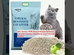 کارخانه BSCI 100٪ معدنی طبیعی بنتونیت گربه کثافات جذب عالی بدون گرد و غبار شکل توپ