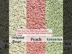 OEM Dust-Free 100% Natural Ingredient Colorful Tofu Cat Litter Multi Scented Strong Caked