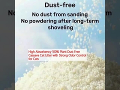 جذب بالا 100٪ گرد و غبار گیاهان بدون کاساو، زباله گربه با کنترل بوی قوی برای گربه ها