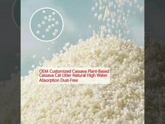 OEM سفارشی کاساوا گیاه مبتنی بر کاساوا گربه کثافات طبیعی جذب آب بالا بدون گرد و غبار