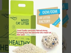 کیفیت خوب oem/odm Natrual گردآوری قوی بدون گرد و غبار بنتونیت توفو مخلوط ماسه آشغال گربه