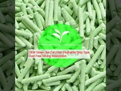OEM Green Tea Cat Litter Flushable Strip Type بدون گرد و غبار و جذب قوی