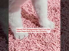Natural Plant Biodegradable Peach Cat Litter Stripe Shape Multi Flavor Fast Clumping