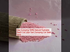 Easy Scooping 100% Natural Flushable Peach Cat Litter Fast Clumping Cat Toilet Sand
