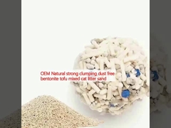 OEM Natural strong clumping dust free bentonite tofu mixed cat litter sand